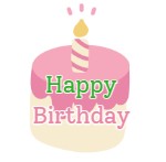 HBD 1 Candle Green Pink Cake   