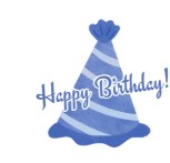 HBD Blue Striped Hat