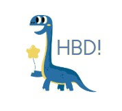 HBD Long Neck Dino