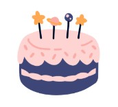 HBD Pink & Navy Cake