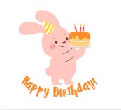 HBD Rabbit With Cake