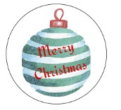 Merry Christmas Striped Ornament